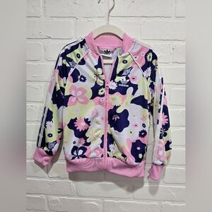 Adidas Kids Floral Jacket - Pink and Navy 3/4y